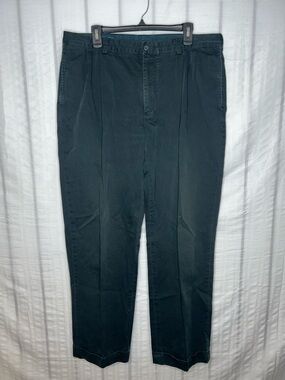 VTG Polo Ralph Lauren Hammond Pants Pleated  Chino Mens 38x30 Black Cuffed Y2K